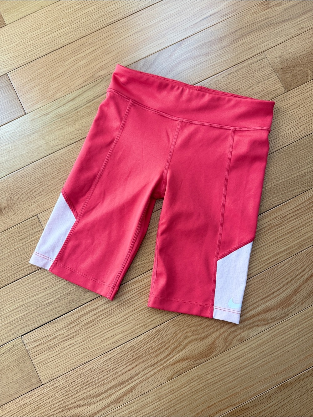 Nike Dri-FIT Colorblock Bike Shorts Coral Pink Size XS